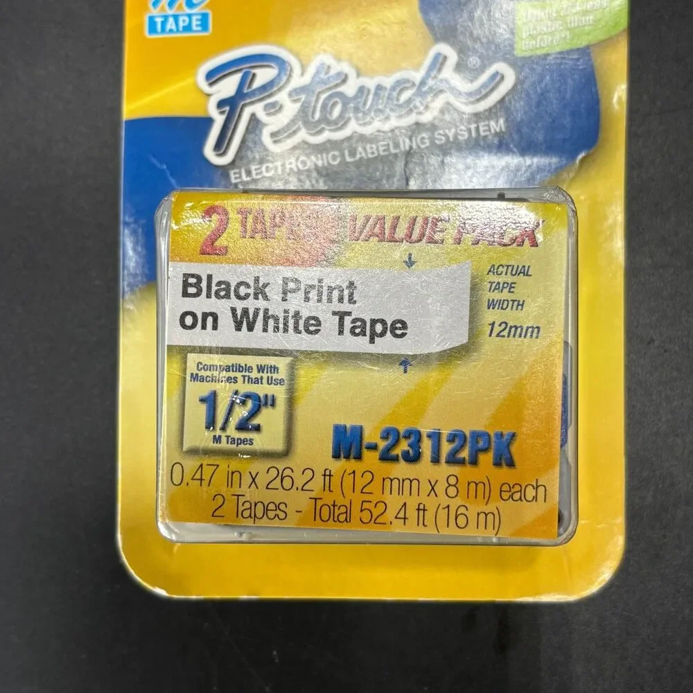 Brother Genuine P-touch M-2312PK Tape, 2 Pack, 1/2